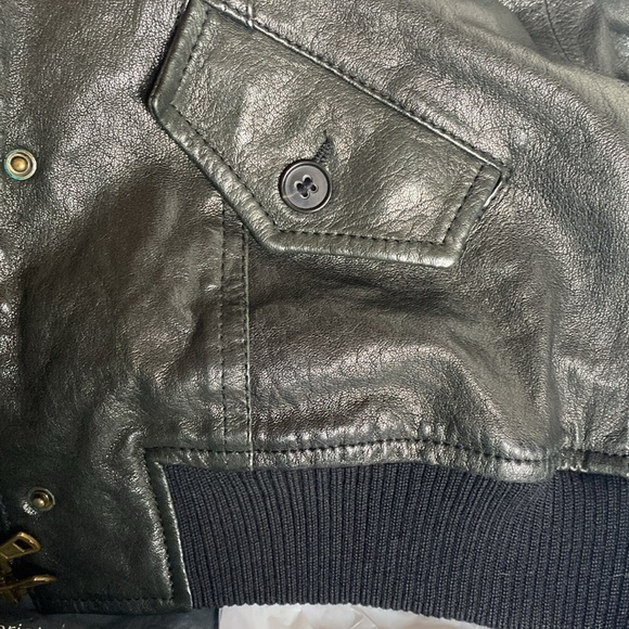 Theory Rock Nyreel Lambskin Bomber Jacket - Picture 10 of 10